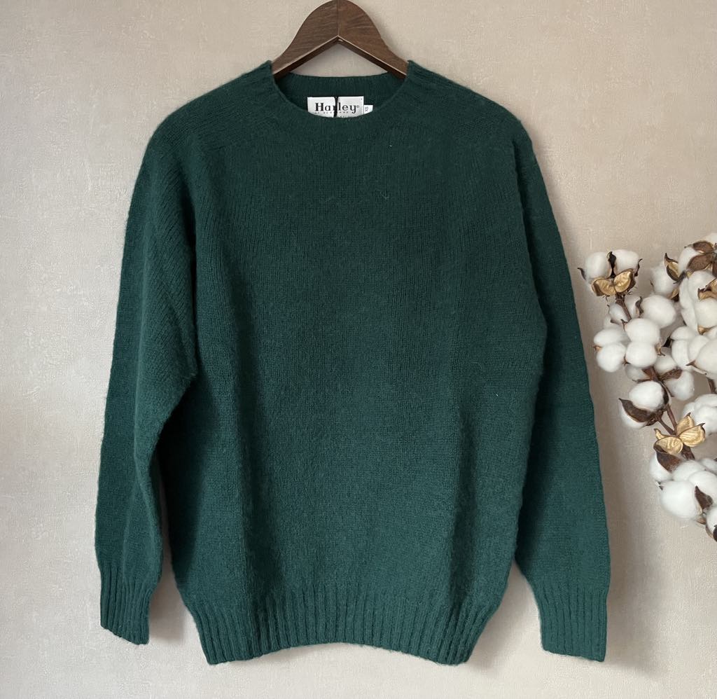 Harley of Scotland brushed Shetland wool sweater in Tartan